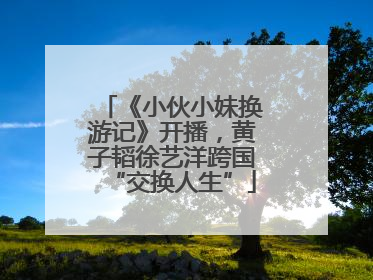 《小伙小妹换游记》开播，黄子韬徐艺洋跨国“交换人生”