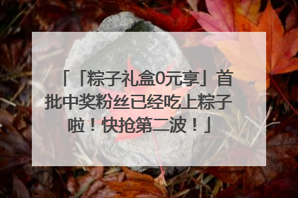 「粽子礼盒0元享」首批中奖粉丝已经吃上粽子啦！快抢第二波！