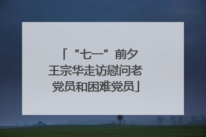 “七一”前夕 王宗华走访慰问老党员和困难党员