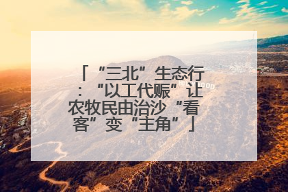 “三北”生态行：“以工代赈”让农牧民由治沙“看客”变“主角”