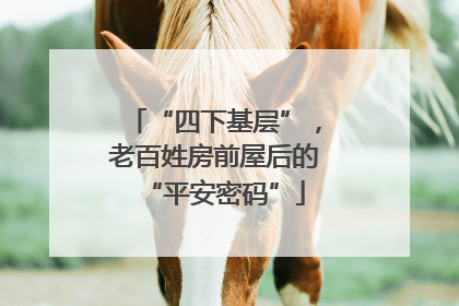 “四下基层”，老百姓房前屋后的“平安密码”
