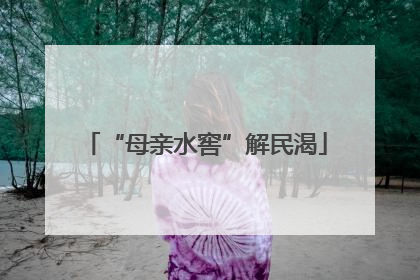 “母亲水窖”解民渴
