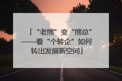 “老熊”变“熊总”——看“个转企”如何转出发展新空间