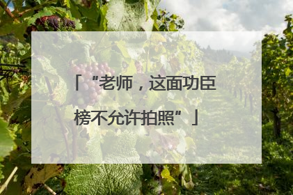 “老师，这面功臣榜不允许拍照”