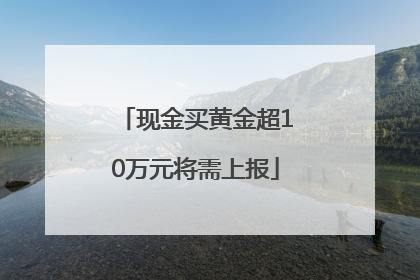 现金买黄金超10万元将需上报