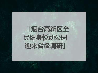 烟台高新区全民健身悦动公园迎来省级调研