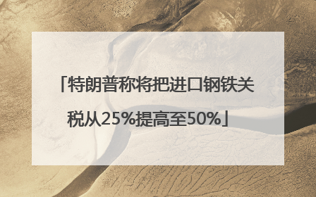 特朗普称将把进口钢铁关税从25%提高至50%