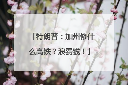 特朗普：加州修什么高铁？浪费钱！