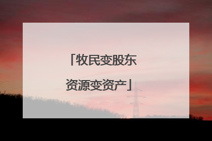 牧民变股东 资源变资产
