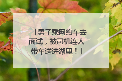 男子乘网约车去面试，被司机连人带车送进湖里！