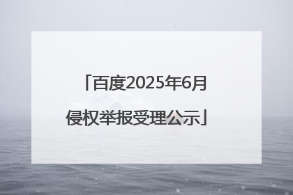 百度2025年6月侵权举报受理公示