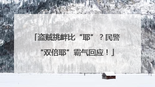 盗贼挑衅比“耶”？民警“双倍耶”霸气回应！