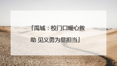 禹城：校门口暖心救助 见义勇为显担当
