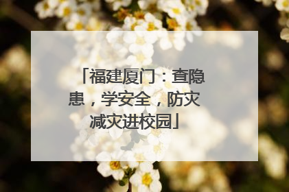 福建厦门：查隐患，学安全，防灾减灾进校园