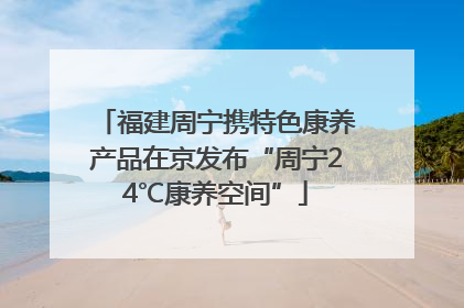 福建周宁携特色康养产品在京发布“周宁24℃康养空间”