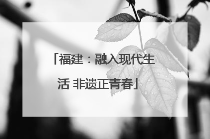 福建：融入现代生活 非遗正青春