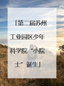 第二届苏州工业园区少年科学院“小院士”诞生