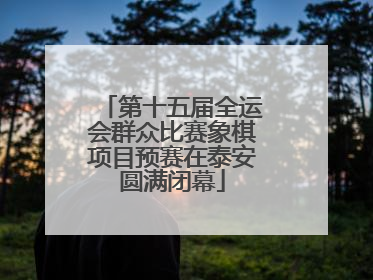 第十五届全运会群众比赛象棋项目预赛在泰安圆满闭幕