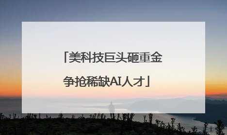 美科技巨头砸重金争抢稀缺AI人才
