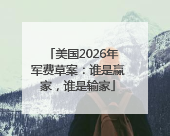 美国2026年军费草案：谁是赢家，谁是输家