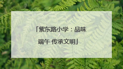 紫东路小学：品味端午 传承文明