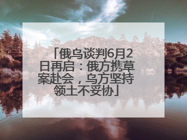 俄乌谈判6月2日再启：俄方携草案赴会，乌方坚持领土不妥协
