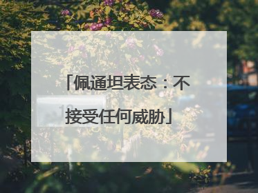 佩通坦表态：不接受任何威胁