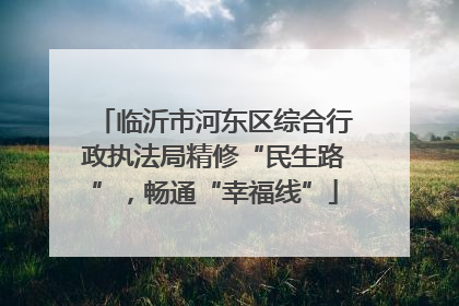临沂市河东区综合行政执法局精修“民生路”，畅通“幸福线”