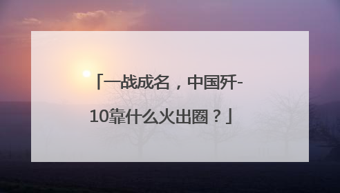 一战成名，中国歼-10靠什么火出圈？
