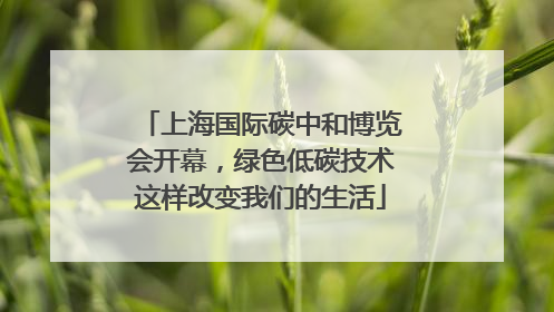 上海国际碳中和博览会开幕，绿色低碳技术这样改变我们的生活