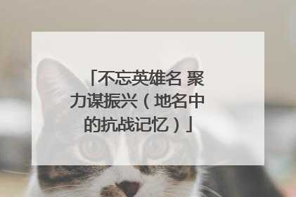 不忘英雄名 聚力谋振兴（地名中的抗战记忆）