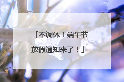 不调休！端午节放假通知来了！