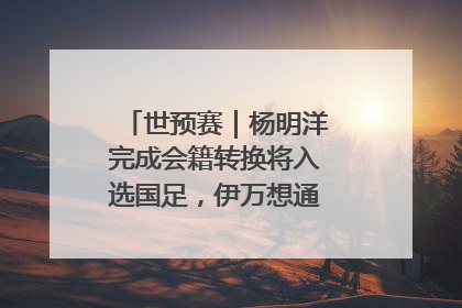世预赛｜杨明洋完成会籍转换将入选国足，伊万想通了要打双后腰？