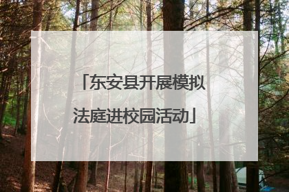 东安县开展模拟法庭进校园活动