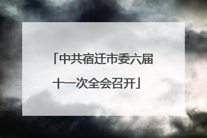中共宿迁市委六届十一次全会召开