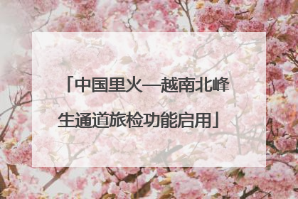 中国里火—越南北峰生通道旅检功能启用