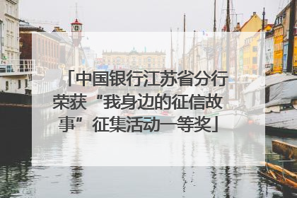 中国银行江苏省分行荣获“我身边的征信故事”征集活动一等奖