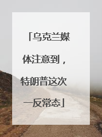 乌克兰媒体注意到，特朗普这次一反常态