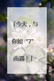 今天，与你如“7”而遇！