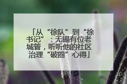 从“徐队”到“徐书记”：无锡有位老城管，听听他的社区治理“破圈”心得