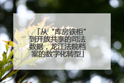 从“库房铁柜”到开放共享的司法数据，龙江法院档案的数字化转型