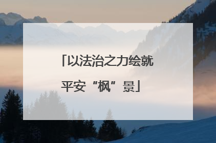 以法治之力绘就平安“枫”景