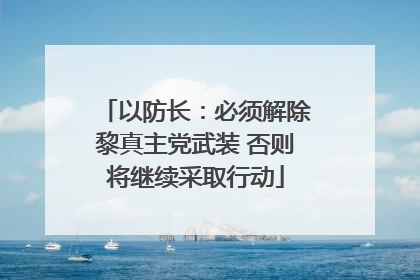 以防长：必须解除黎真主党武装 否则将继续采取行动