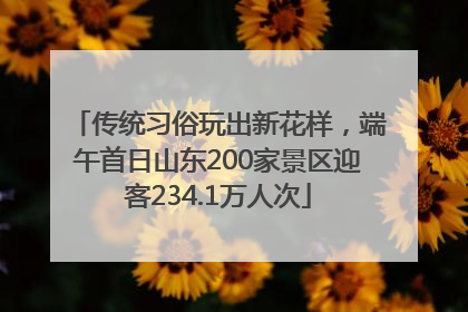传统习俗玩出新花样，端午首日山东200家景区迎客234.1万人次