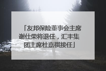 友邦保险董事会主席谢仕荣将退任，汇丰集团主席杜嘉祺接任