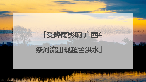 受降雨影响 广西4条河流出现超警洪水