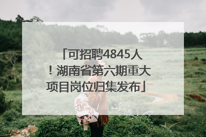 可招聘4845人！湖南省第六期重大项目岗位归集发布