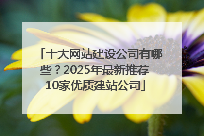 十大网站建设公司有哪些？2025年最新推荐10家优质建站公司
