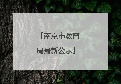 南京市教育局最新公示