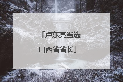 卢东亮当选山西省省长